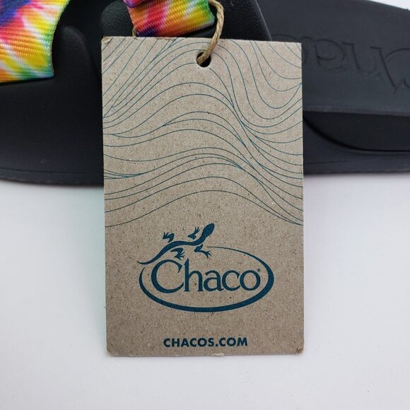 NEW Chaco Chillos Kids Size 5Y Dark Tie Dye Slip On Outdoors Sport Slide Sandals - Picture 10 of 12